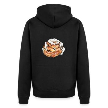 Cinnamon roll - Unisex Premium Organic Zip Hoodie - black - Back - Nico (187cm)