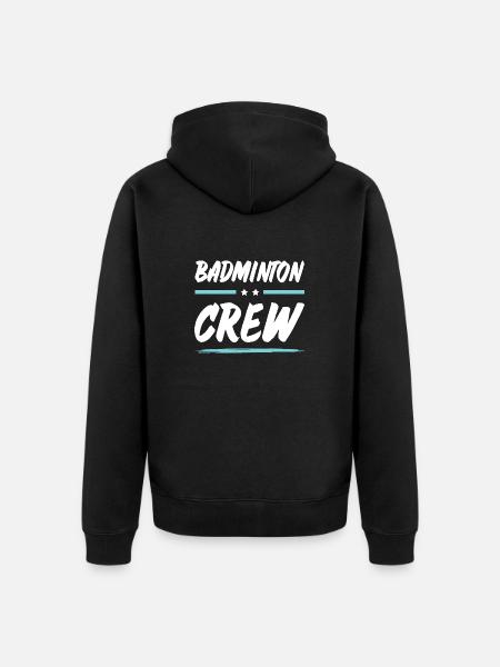 Badminton Crew - Unisex Premium Organic Zip Hoodie - black