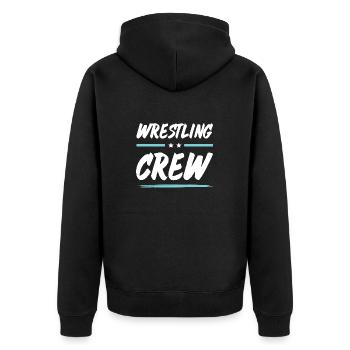 Wrestling Crew - Unisex Premium Bio Zip Hoodie - Schwarz - Hinten - Nico (187cm)