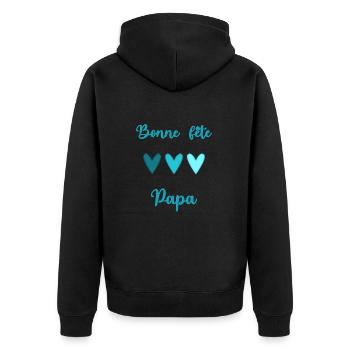 BONNE FÊTE PAPA. PAPA. FÊTE DES PÈRES. BONNE FÊTE - Veste à capuche bio Premium Unisexe - noir - Dos - Nico (187cm)
