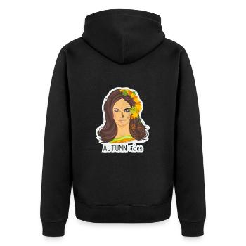 Ambiance automnale - Veste à capuche bio Premium Unisexe - noir - Dos - Nico (187cm)