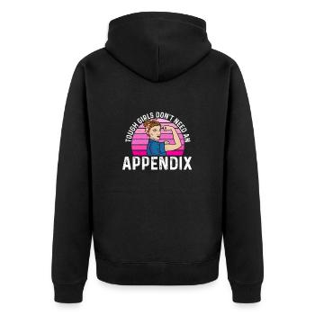 Appendectomy Appendicitis - Unisex Premium Organic Zip Hoodie - black - Back - Nico (187cm)