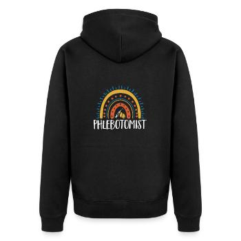 Phlebotomy Blood Draw Blood Nurse - Unisex Premium Organic Zip Hoodie - black - Back - Nico (187cm)