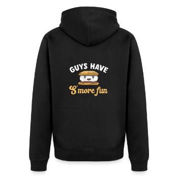 S'more Campfire Marshmallow Camping - Unisex Premium Organic Zip Hoodie - black - Back - Nico (187cm)