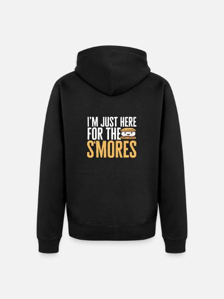 S'more Campfire Marshmallow Camping - Unisex Premium Organic Zip Hoodie - black