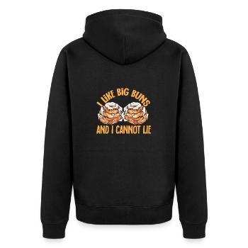 Cinnamon roll - Unisex Premium Organic Zip Hoodie - black - Back - Nico (187cm)