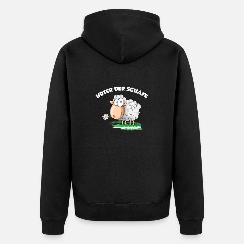 Hüter der Schafe - Unisex Premium Bio Zip Hoodie - Schwarz