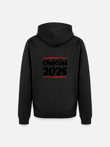 Cancun 2025 Spruch - Unisex Premium Bio Zip Hoodie - Schwarz