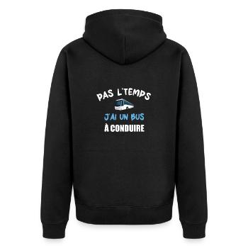 Pas l'temps j'ai un bus à conduire t-shirt - Veste à capuche bio Premium Unisexe - noir - Dos - Nico (187cm)