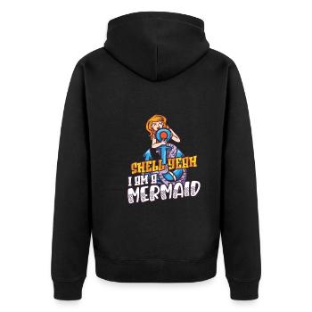 Sirène Queen Sea Royal Ocean Monarque - Veste à capuche bio Premium Unisexe - noir - Dos - Nico (187cm)