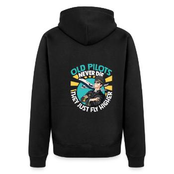 Pilot Aviation Airplane Airline Future Pilots - Unisex Premium Organic Zip Hoodie - black - Back - Nico (187cm)