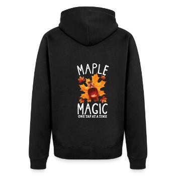 Maple syrup canada tradition and cones - Unisex Premium Organic Zip Hoodie - black - Back - Nico (187cm)