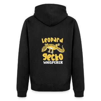 Drôle de gecko léopard, drôle de gecko, humour reptilien, - Veste à capuche bio Premium Unisexe - noir - Dos - Nico (187cm)