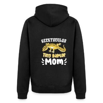 Lustiger Leopardgecko-besitzer, Reptilien-humor, - Unisex Premium Bio Zip Hoodie - Schwarz - Hinten - Nico (187cm)