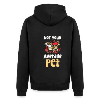Lustiger Leopardgecko-besitzer, Reptilien-humor, - Unisex Premium Bio Zip Hoodie - Schwarz - Hinten - Nico (187cm)