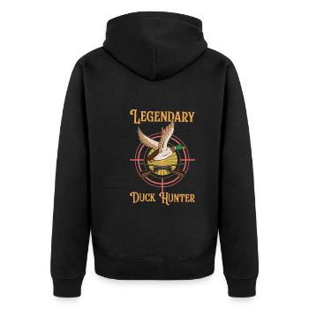 Duck Hunt Duck Hunter Bird Hunting Duck Hunting - Unisex Premium Organic Zip Hoodie - black - Back - Nico (187cm)