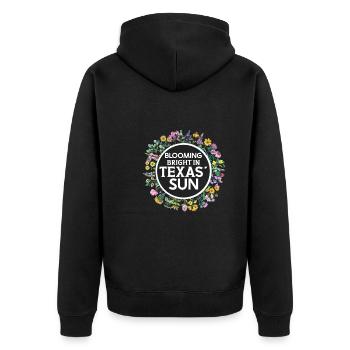Texas Wildflowers Season Fields Flowers Texas - Unisex Premium Organic Zip Hoodie - black - Back - Nico (187cm)