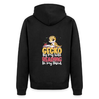 Leopard Gecko Reptile Lover Gecko Propriétaire - Veste à capuche bio Premium Unisexe - noir - Dos - Nico (187cm)