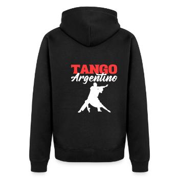 Tango Argentino Tango Tänzer - Unisex Premium Bio Zip Hoodie - Schwarz - Hinten - Nico (187cm)