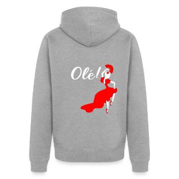 Spanien Flamenco Flamenco -Tänzer - Unisex Premium Bio Zip Hoodie - Grau meliert - Hinten - Nico (187cm)