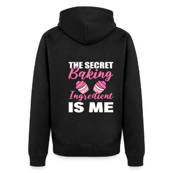 Zutaten backen Konditor - Unisex Premium Bio Zip Hoodie - Schwarz - Hinten - Nico (187cm)