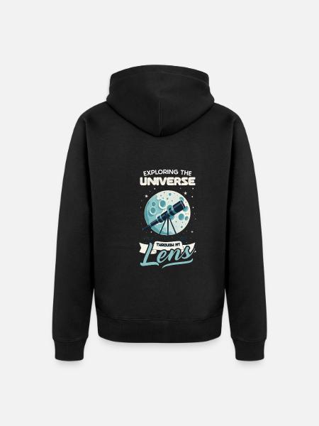 Astrophotography Astronomy Space Camera - Unisex Premium Organic Zip Hoodie - black