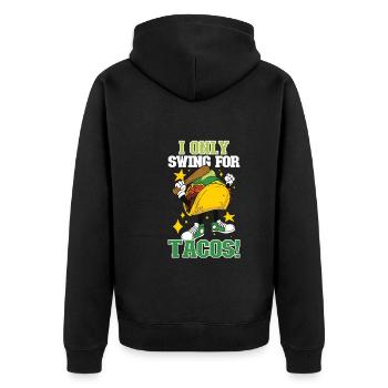 Taco Mexican Food Baseball Card Joueur de baseball - Veste à capuche bio Premium Unisexe - noir - Dos - Nico (187cm)