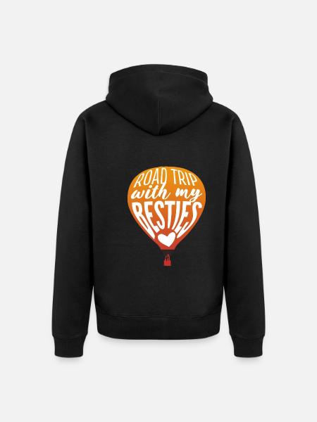 Heißluftballon Abenteuer Abenteurer - Unisex Premium Bio Zip Hoodie - Schwarz