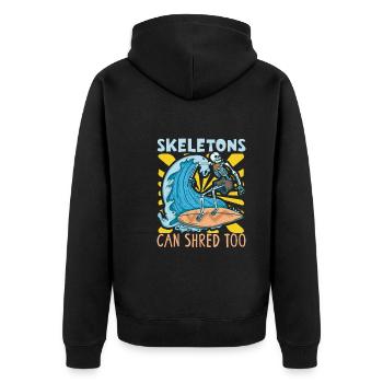 Drôle de surfeur, la plage de squelette Stoke Surf - Veste à capuche bio Premium Unisexe - noir - Dos - Nico (187cm)