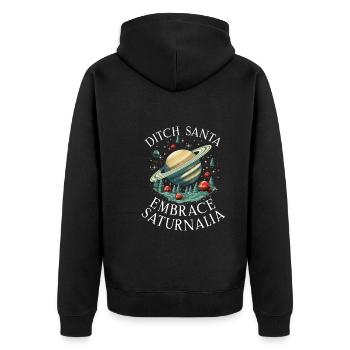 Saturnalia Miracle Ancient Rome and Julius Caesar - Unisex Premium Organic Zip Hoodie - black - Back - Nico (187cm)