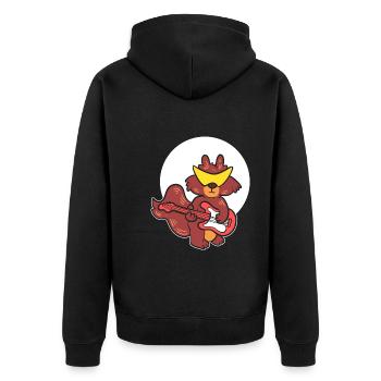Funky Eichhörnchen Gitarrenspieler - Unisex Premium Bio Zip Hoodie - Schwarz - Hinten - Nico (187cm)