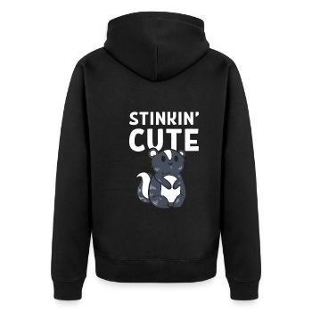 Stinkin' Cute Biologe - Unisex Premium Bio Zip Hoodie - Schwarz - Hinten - Nico (187cm)