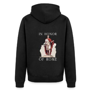 Saturnalia Miracle Ancient Rome and Julius Caesar - Unisex Premium Organic Zip Hoodie - black - Back - Nico (187cm)