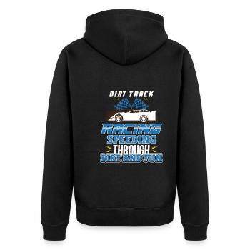 Dirt Track Racing Course rapide et sale Course de fans de course - Veste à capuche bio Premium Unisexe - noir - Dos - Nico (187cm)