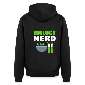 Biology Nerd Biologieprofessor - Unisex Premium Bio Zip Hoodie - Schwarz - Hinten - Nico (187cm)