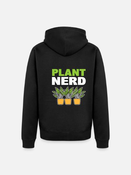 Plant Nerd Ökologe - Unisex Premium Bio Zip Hoodie - Schwarz