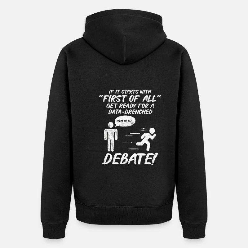 Debattierrede Debattierer Rederedner Geschenkidee - Unisex Premium Bio Zip Hoodie - Schwarz