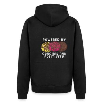 Spanish Humor Conchas Mexican Bread - Unisex Premium Organic Zip Hoodie - black - Back - Nico (187cm)