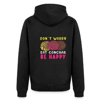 Spanish Humor Conchas Mexican Bread - Unisex Premium Organic Zip Hoodie - black - Back - Nico (187cm)