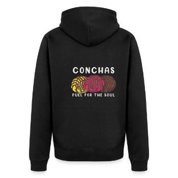 Spanish Humor Conchas Mexican Bread - Unisex Premium Organic Zip Hoodie - black - Back - Nico (187cm)