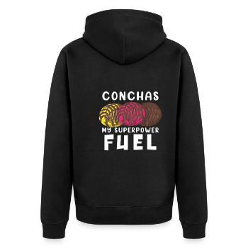 Spanish Humor Conchas Mexican Bread - Unisex Premium Organic Zip Hoodie - black - Back - Nico (187cm)