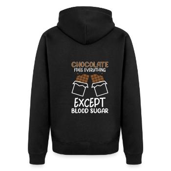 Type 1 diabetes Funny - Unisex Premium Organic Zip Hoodie - black - Back - Nico (187cm)