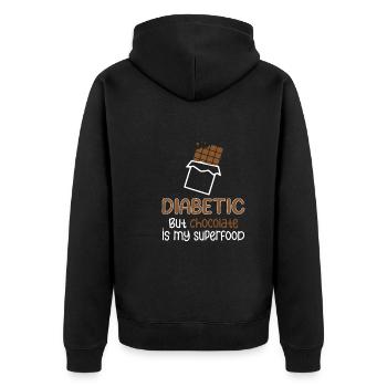 Type 1 diabetes Funny - Unisex Premium Organic Zip Hoodie - black - Back - Nico (187cm)