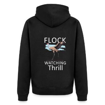 Sandhill Kranichliebhaber Vogelbeobachtung - Unisex Premium Bio Zip Hoodie - Schwarz - Hinten - Nico (187cm)