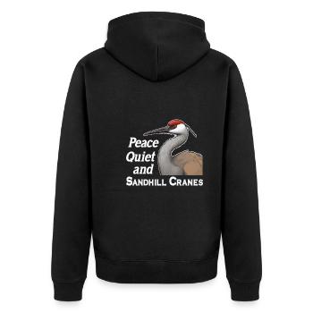 Sandhill Crane Lovers Bird Watching - Unisex Premium Organic Zip Hoodie - black - Back - Nico (187cm)