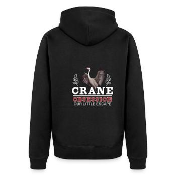 Sandhill Crane Lovers Bird Watching - Unisex Premium Organic Zip Hoodie - black - Back - Nico (187cm)