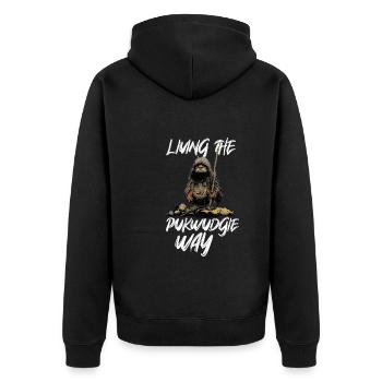 Pukwudgie, Cryptid, Folklore, Myths, Cryptozoologist - Unisex Premium Organic Zip Hoodie - black - Back - Nico (187cm)