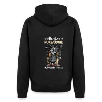 Pukwudgie, Cryptid, Folklore, Myths, Cryptozoologist - Unisex Premium Organic Zip Hoodie - black - Back - Nico (187cm)