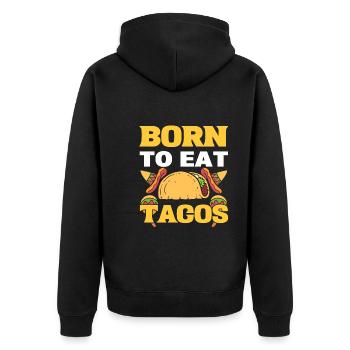Taco -Liebhaber Mexikaner - Unisex Premium Bio Zip Hoodie - Schwarz - Hinten - Nico (187cm)