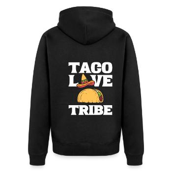 Taco -Liebhaber Taco Maker - Unisex Premium Bio Zip Hoodie - Schwarz - Hinten - Nico (187cm)